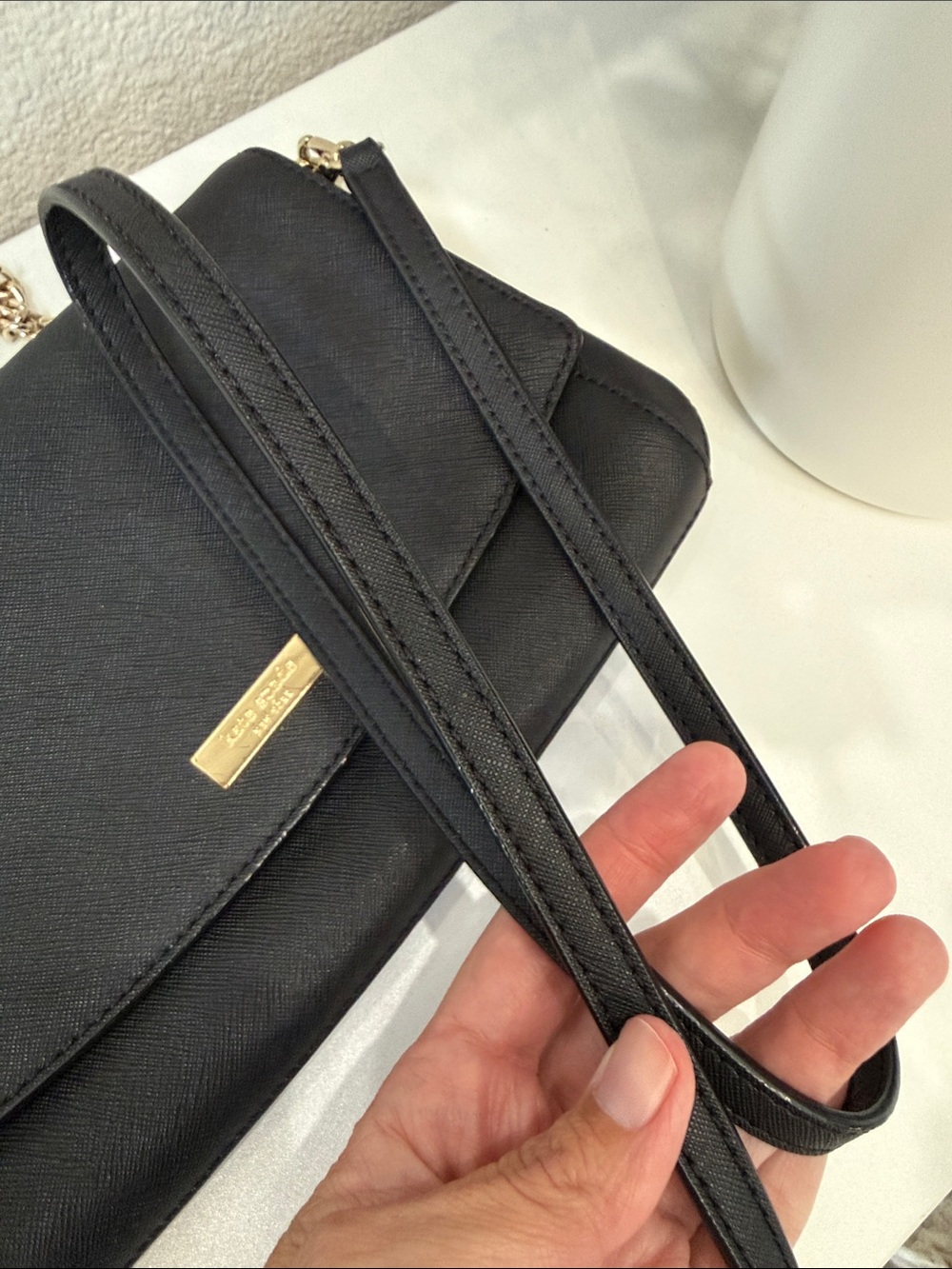 Kate Spade Black Crossbody Shoulder Bag with Gold Chain Handle Strap - Picture 5 of 11